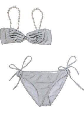 Minimal Silver Shimmer Bikini Set